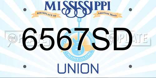 6567SD Mississippi License Plate
