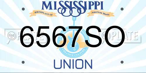 6567SO Mississippi License Plate