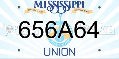 656A64 Mississippi License Plate