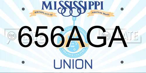 656AGA Mississippi License Plate