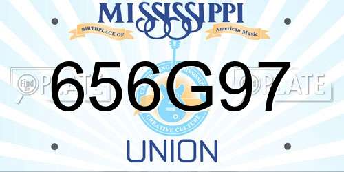 656G97 Mississippi License Plate