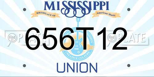 656T12 Mississippi License Plate
