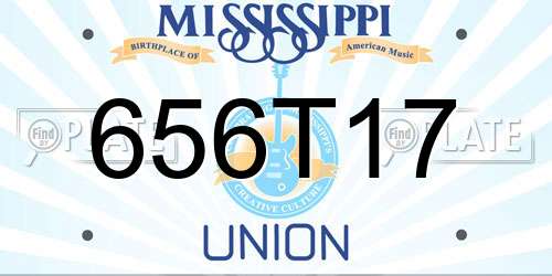 656T17 Mississippi License Plate