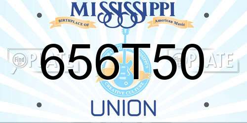 656T50 Mississippi License Plate