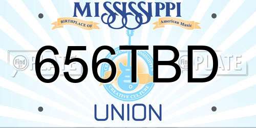 656TBD Mississippi License Plate