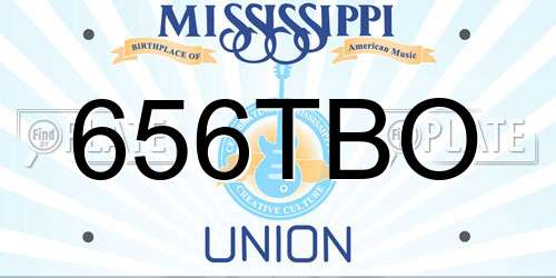 656TBO Mississippi License Plate