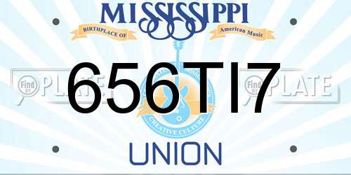656TI7 Mississippi License Plate