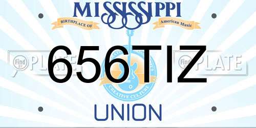 656TIZ Mississippi License Plate