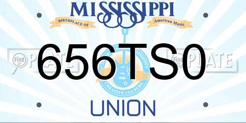 656TS0 Mississippi License Plate