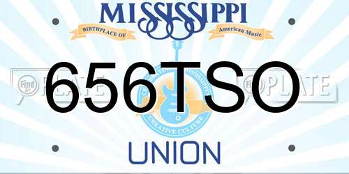 656TSO Mississippi License Plate
