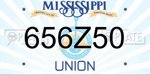 656Z50 Mississippi License Plate