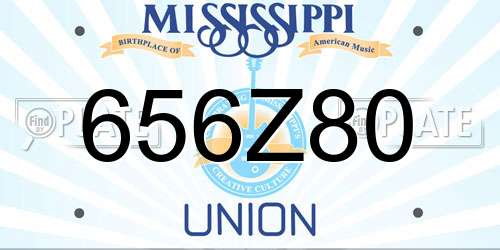 656Z80 Mississippi License Plate