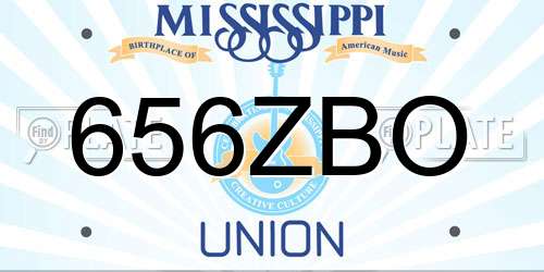 656ZBO Mississippi License Plate