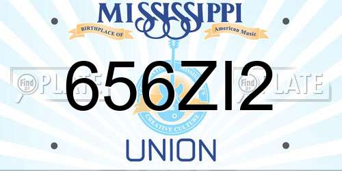 656ZI2 Mississippi License Plate
