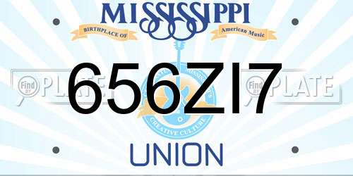 656ZI7 Mississippi License Plate