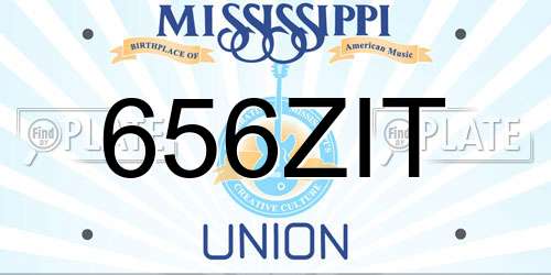 656ZIT Mississippi License Plate