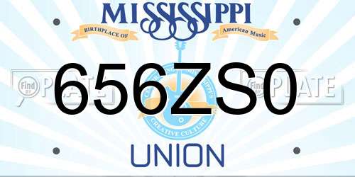 656ZS0 Mississippi License Plate