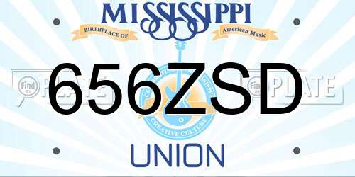 656ZSD Mississippi License Plate