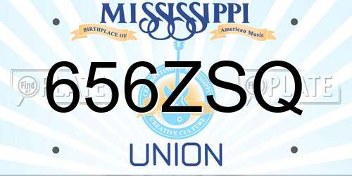 656ZSQ Mississippi License Plate