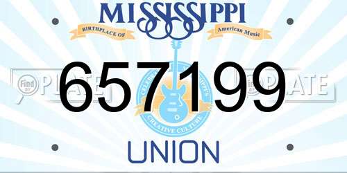 657199 Mississippi License Plate