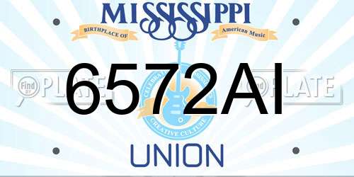 6572AI Mississippi License Plate