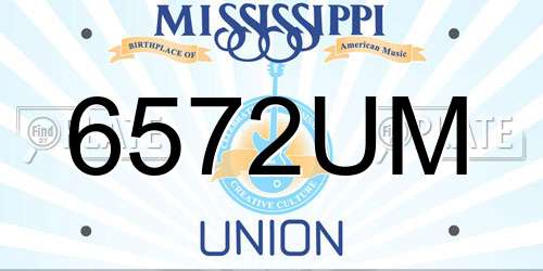 6572UM Mississippi License Plate