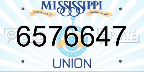 6576647 Mississippi License Plate