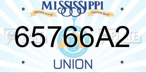 65766A2 Mississippi License Plate