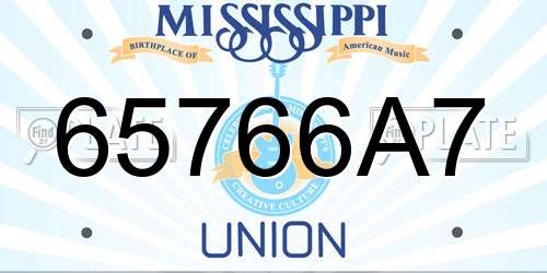 65766A7 Mississippi License Plate
