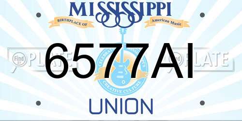 6577AI Mississippi License Plate