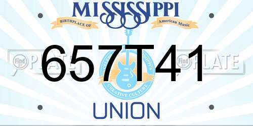 657T41 Mississippi License Plate