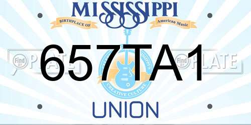 657TA1 Mississippi License Plate
