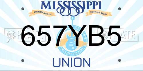 657YB5 Mississippi License Plate