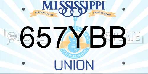 657YBB Mississippi License Plate