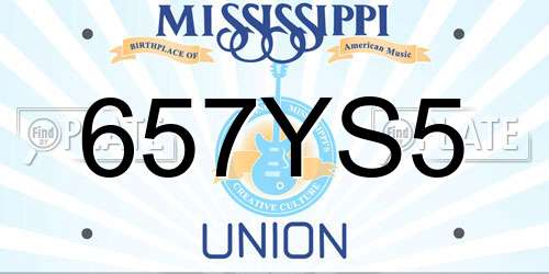 657YS5 Mississippi License Plate