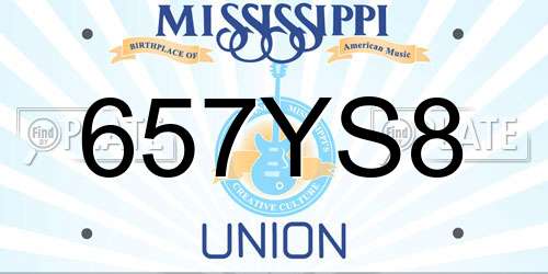 657YS8 Mississippi License Plate