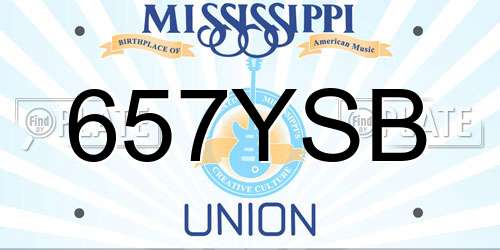 657YSB Mississippi License Plate