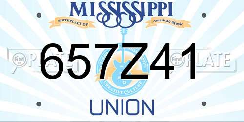 657Z41 Mississippi License Plate