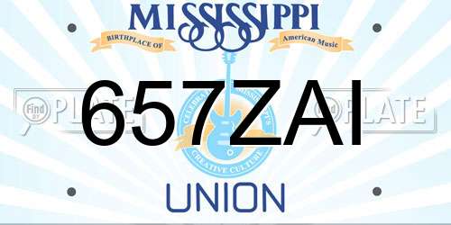 657ZAI Mississippi License Plate