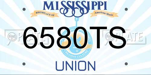 6580TS Mississippi License Plate