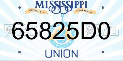 65825D0 Mississippi License Plate