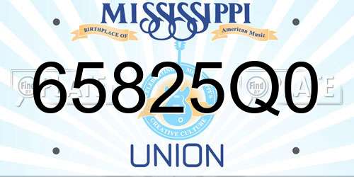 65825Q0 Mississippi License Plate