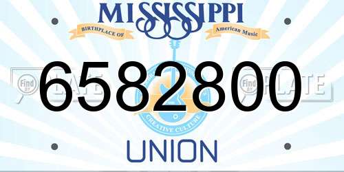 6582800 Mississippi License Plate