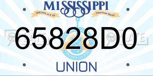 65828D0 Mississippi License Plate