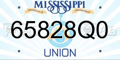 65828Q0 Mississippi License Plate