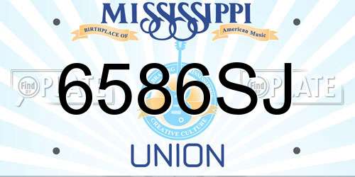 6586SJ Mississippi License Plate