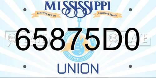 65875D0 Mississippi License Plate