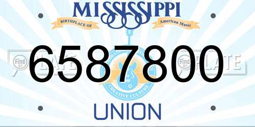 6587800 Mississippi License Plate