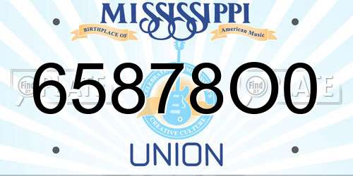 65878O0 Mississippi License Plate