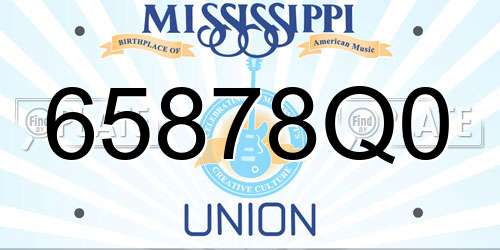 65878Q0 Mississippi License Plate